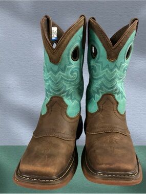 Rocky "Ride FLX" RKW0299Y Brown/Turquoise Western Boots Big Kids Size 4.5M